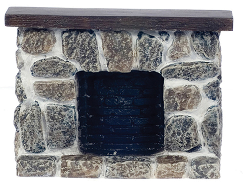 Fieldstone Fireplace, Gray